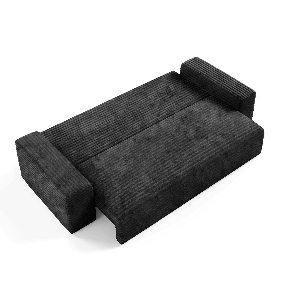 SOFA Fabio 3 Sitzplätze Schwarz - Schwarz, Holz (260/82/102cm) - Petits-meubles