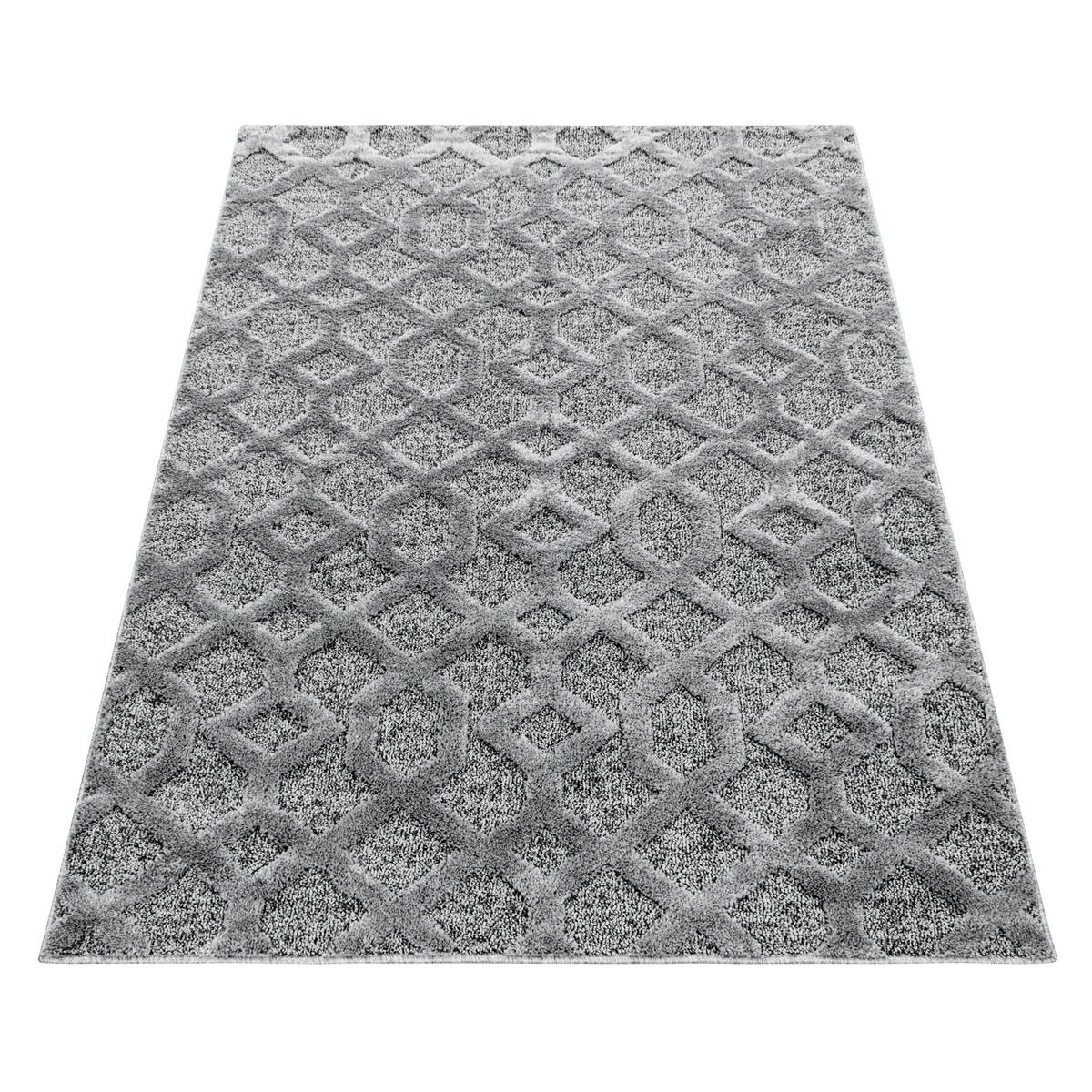 HOCHFLORTEPPICH EISACK, geometrisch, Grau, 80 x 150 cm - Grau, Textil (150/80cm) - KADIMA DESIGN