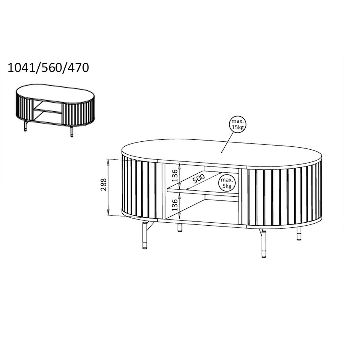 COUCHTISCH Zalia mit Ablagefächern für Wohnzimmer, im Retro-Stil, Kaschmir - Kaschmir, Holzwerkstoff (56/104/47cm) - Beautysofa