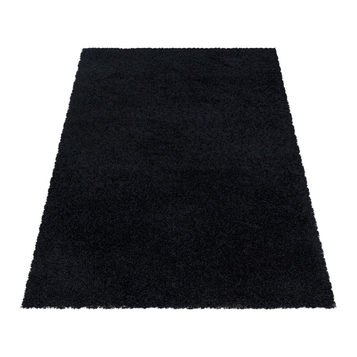 TEPPICH Hochflor SPREE in Schwarz, einfarbig, 200 x 290 cm - Schwarz, Textil (290/200cm) - KADIMA DESIGN