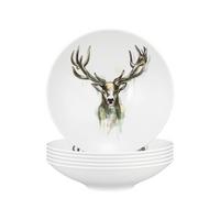PASTA-/SUPPENTELLER Life Nature Hirsch weiß-braun ø 23 cm 6er Set - Weiß/Braun, Keramik (23.3cm) - Seltmann Weiden