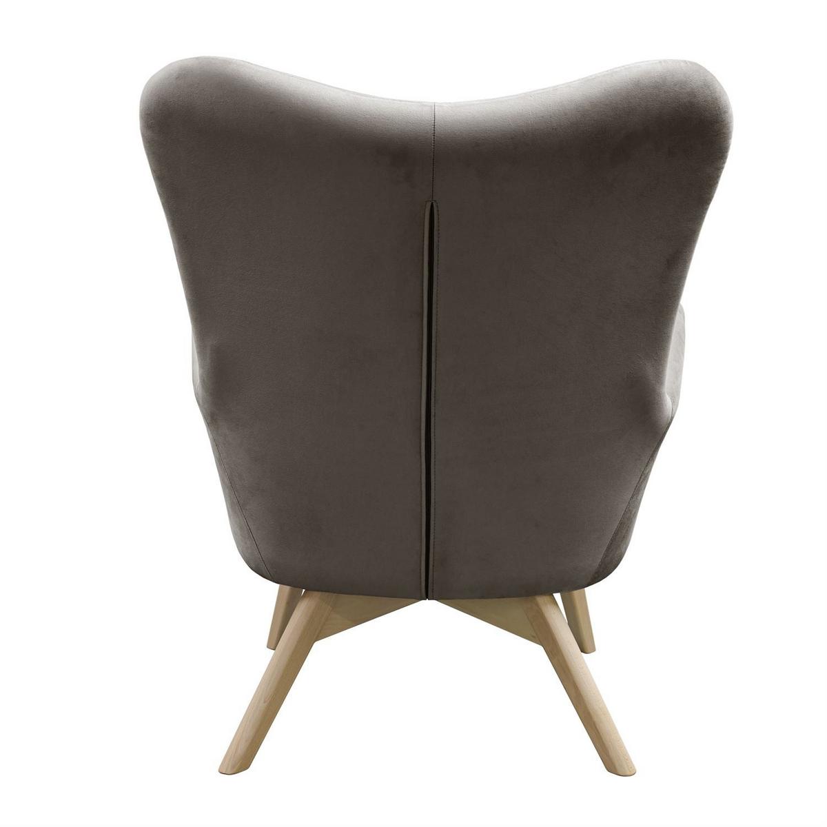 SESSEL SAND mit Buchenbeinen - Buchefarben/Grau, Textil (80/105/86cm) - Lookway