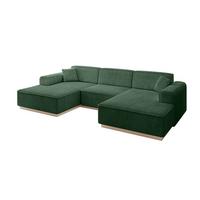 WOHNLANDSCHAFT IREA-U1 - 301x165x80 cm Grün - Currygelb, Holzwerkstoff/Textil (301/80/165cm) - ALTDECOR