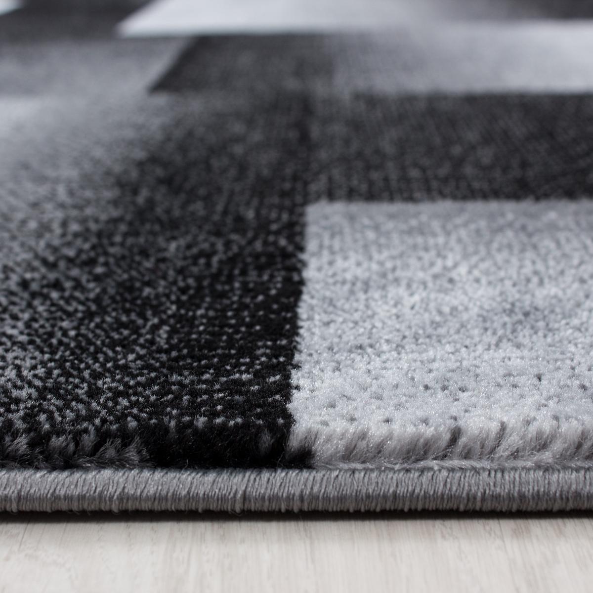 TEPPICH Kurzflor ASPEN in Schwarz, abstrakt kariert, 80 x 300 cm - Schwarz, Textil (300/80cm) - KADIMA DESIGN