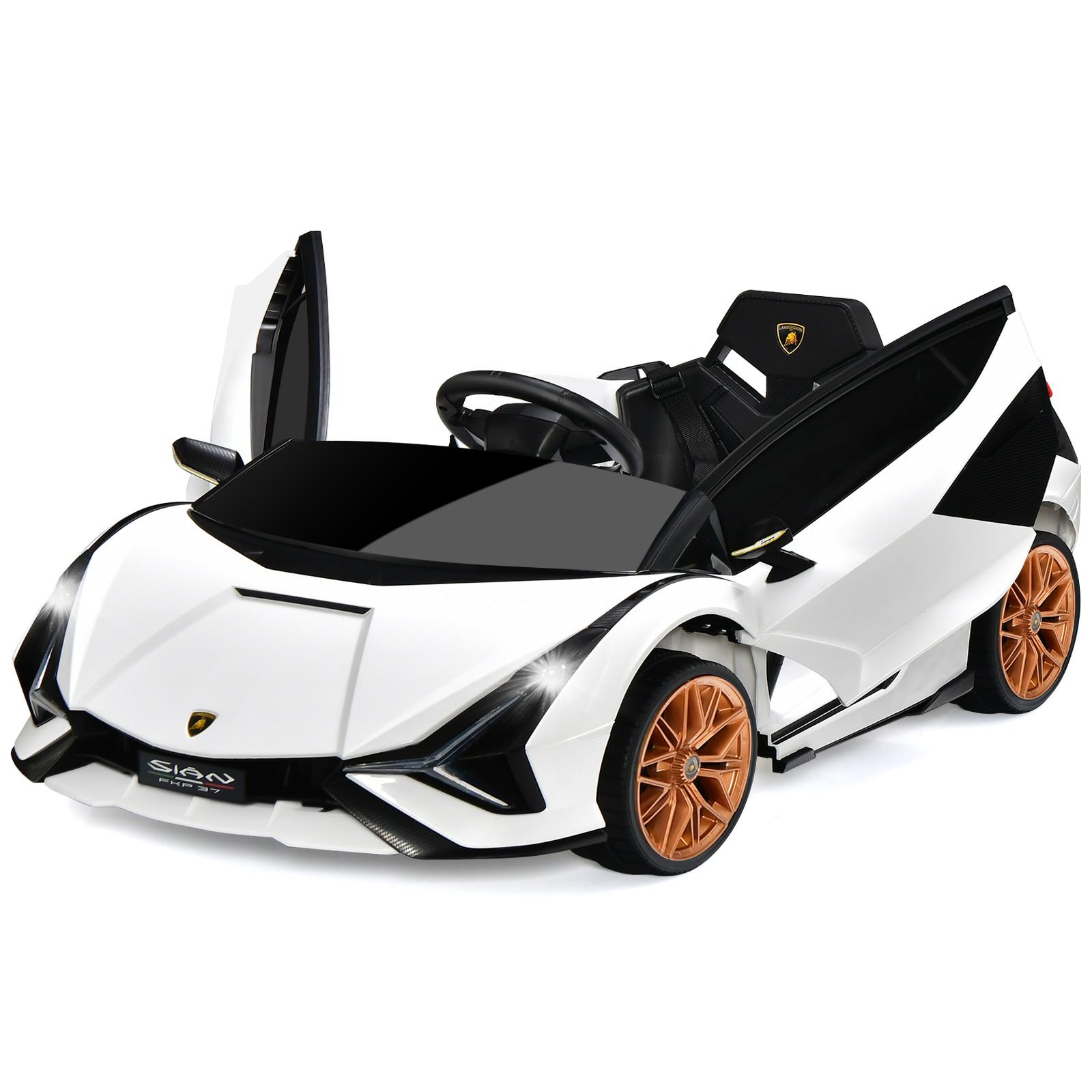 KINDERAUTO Lamborghini 12V Weiß - Weiß, Kunststoff (108/41/64cm) - COSTWAY