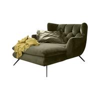 LONGSEAT CHAMRE Dunkelgrün Velvet - Dunkelgrün/Schwarz, Textil/Metall (130/95/160cm) - KAWOLA