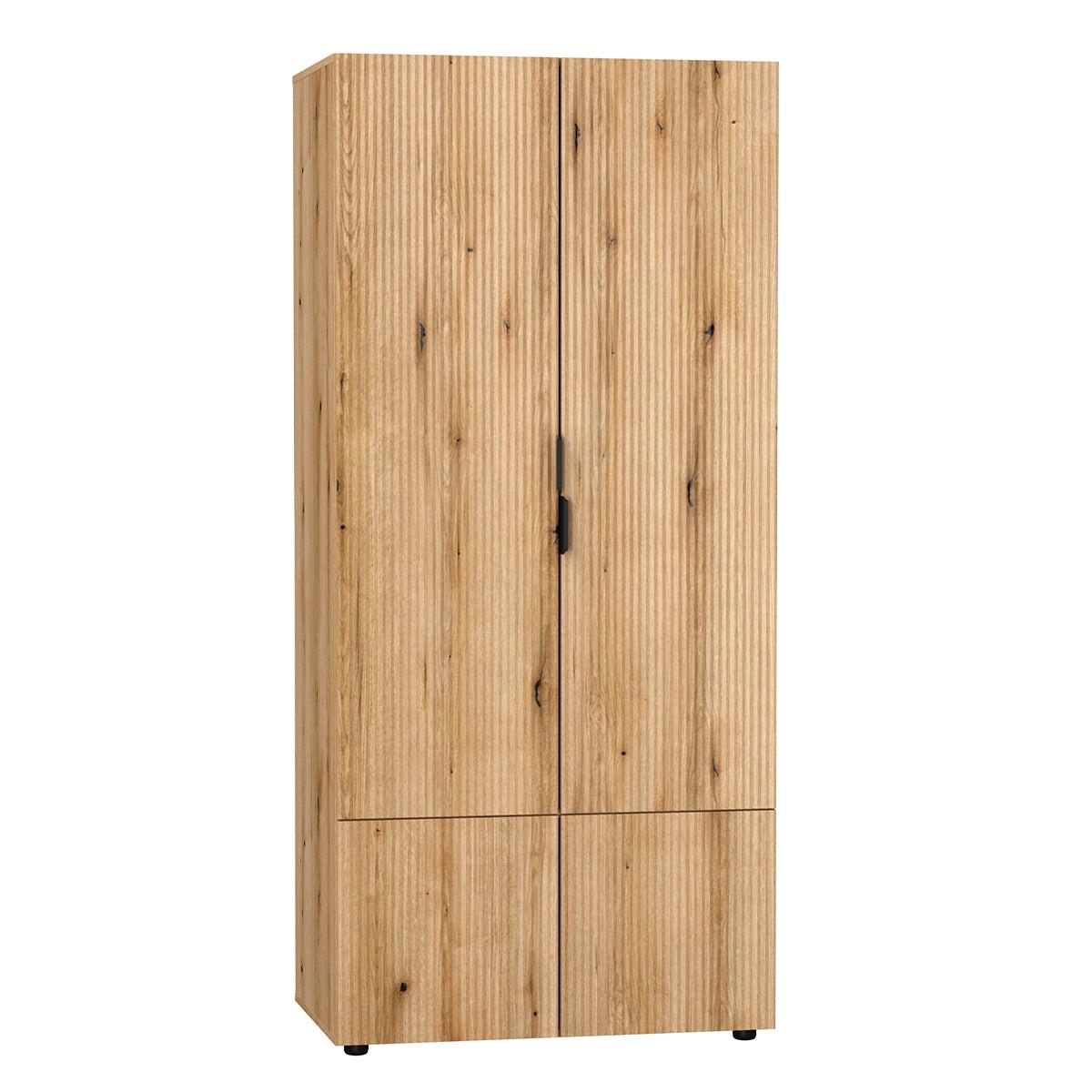 SCHRANK 4 Türen Soly Holz - Braun, Holzwerkstoff (90.4/198.5/56.1cm) - Petits-meubles