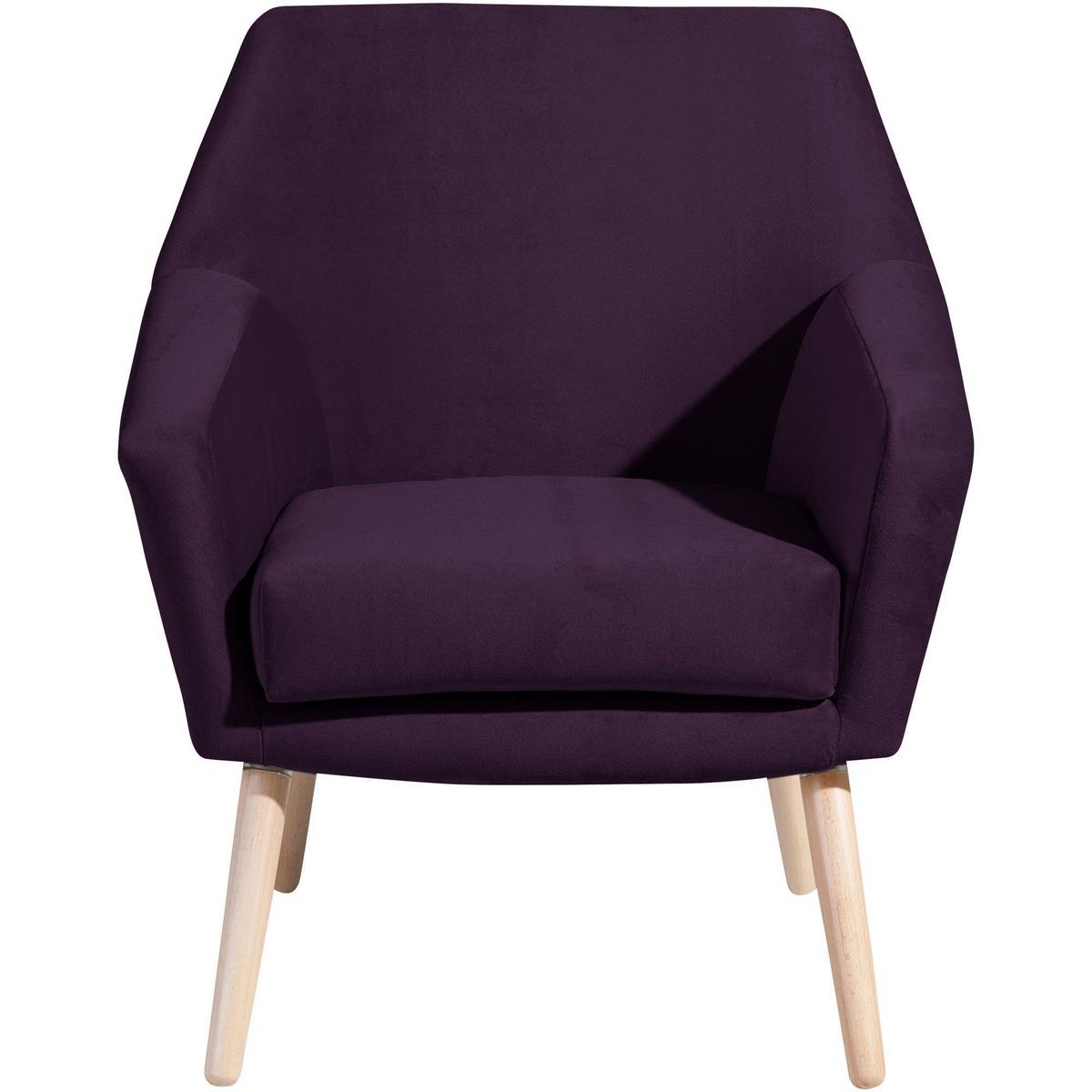 SESSEL Kachka Bezug Samtvelour Buche natur / purple - Buchefarben/Lila, Kunststoff (71/81/67cm) - 58aufmkessel