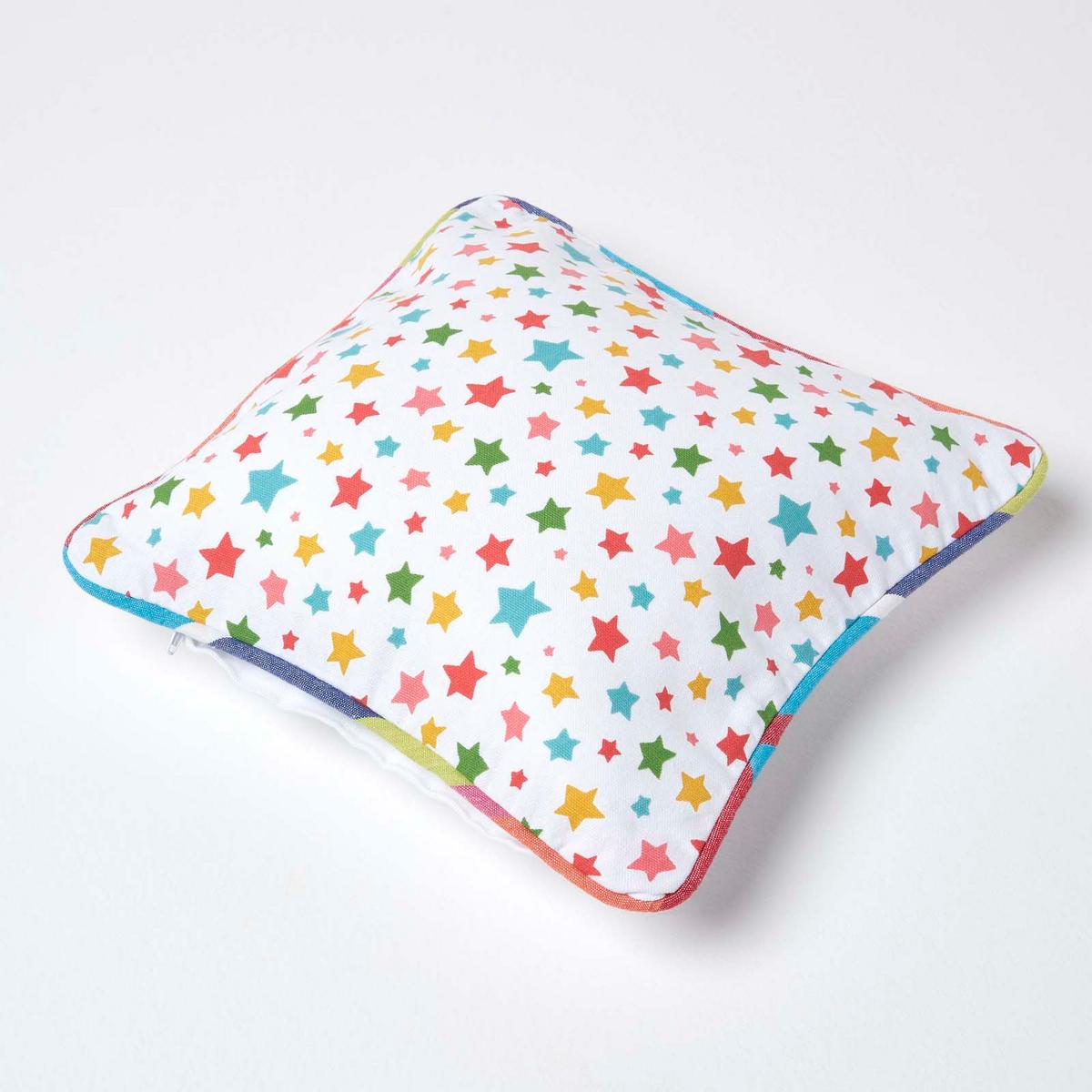 KISSENHÜLLE Bunte Sterne 30/30 cm, 100% Baumwolle - Multicolor, Textil (30/30cm) - Homescapes