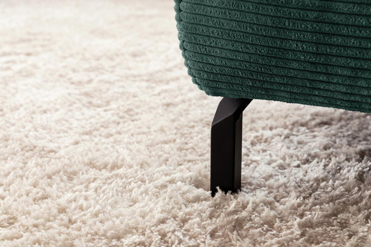ECKSOFA MIT MOTORISCHEM SITZVORZUG DELIA Smaragdgrün Cord Relaxfunktion - Smaragdgrün/Schwarz, Textil/Metall (312/219cm) - KAWOLA