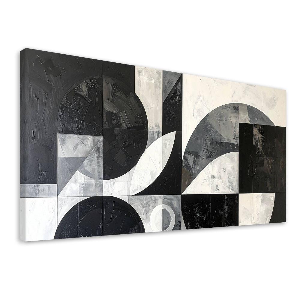 LEINWANDBILD 3D und geometrisch 80x40cm - Schwarz, Textil (80/40cm) - Feeby
