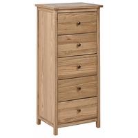 KOMMODE mit 5 Schubladen Sassafrasholz Braun Salton - Braun, Holz (50/111/39cm) - Beliani