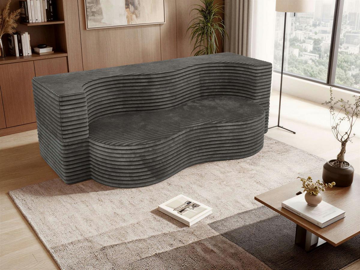 2-SITZER SOFA SANOA - Grau Cord - Grau, Textil (200/68/100cm) - MKS