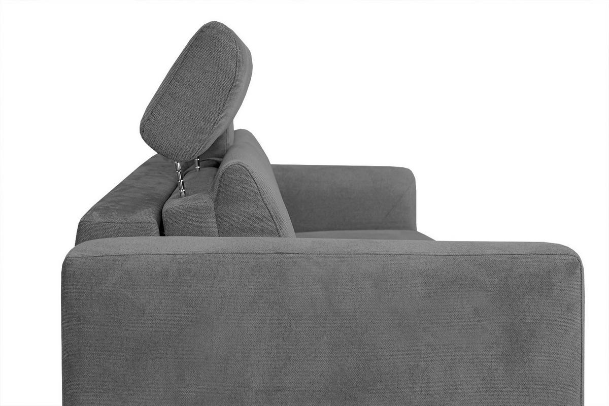 SOFA MEZO 3-Sitzer mit Schlaffunktion, grau - Schwarz/Grau, Holz/Textil (232/90/107cm) - Wozimo