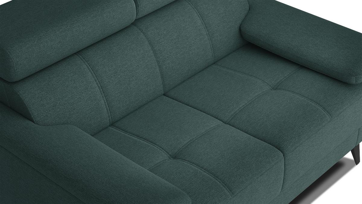 SOFA TAUNUS 2-Sitzer, smaragdgrün - Smaragdgrün/Schwarz, Holzwerkstoff/Textil (141/80/102cm) - Wozimo