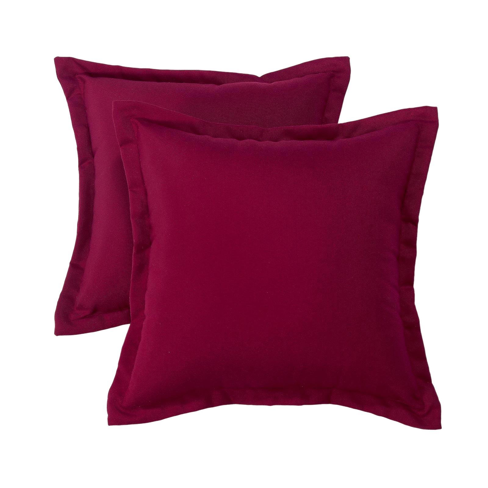 OUTDOOR-KISSEN 2er-Set bordeaux 45/45 cm - Bordeaux, Textil (45/45cm) - Homescapes