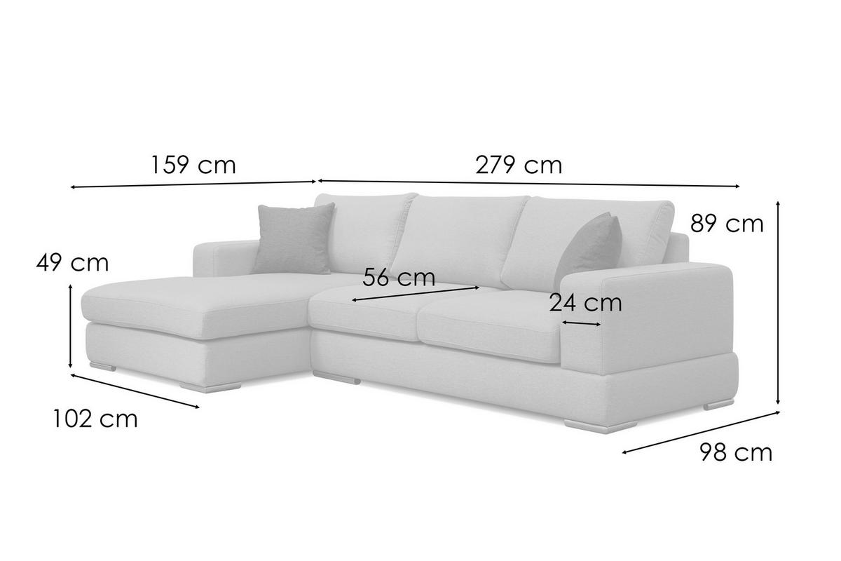 ECKSOFA OTTO 4-Sitzer, dunkelgrau - Dunkelgrau, Holzwerkstoff/Textil (159/279cm) - Wozimo