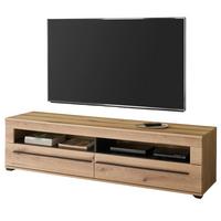 TV-LOWBOARD Eiche Evoke, TV Unterschrank 180 cm, Soft-Close-Funktion - Eichefarben/Schwarz, Holzwerkstoff/Kunststoff (180/47/42cm) - Furn.Design