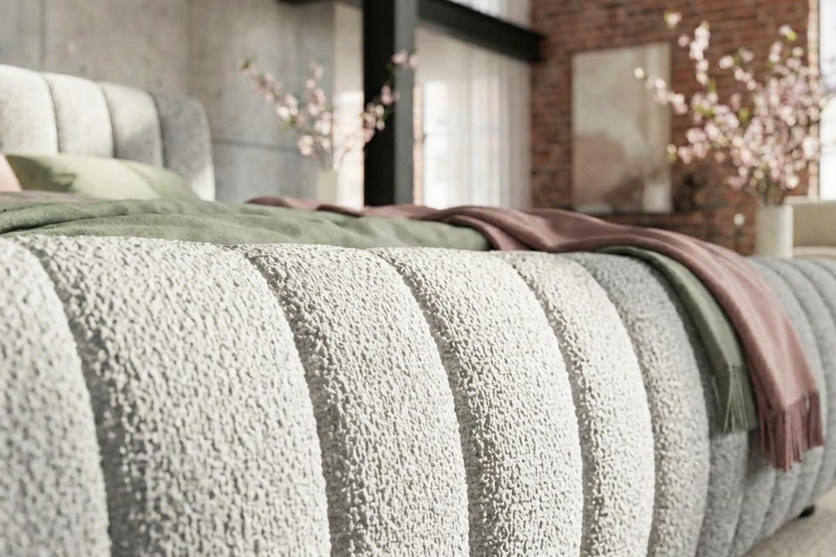 POLSTERBETT ALIOTTA Grau Bouclé - Grau, Textil (180/200cm) - KAWOLA
