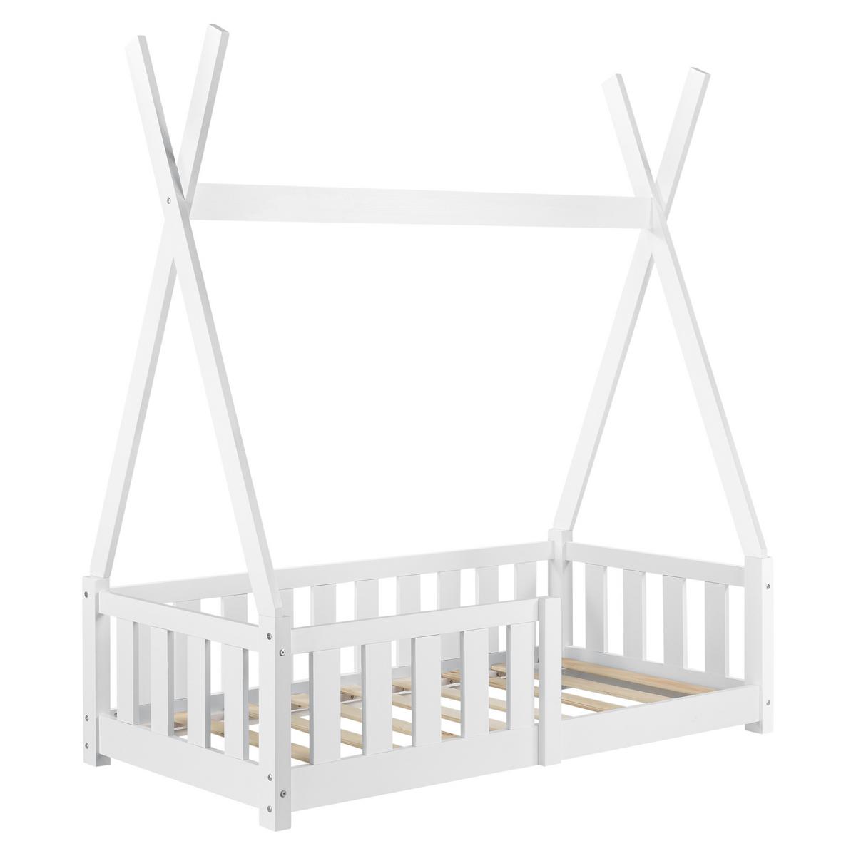 KINDERBETT Helsingborg - Weiß, Holz (70/140cm) - [en.casa]
