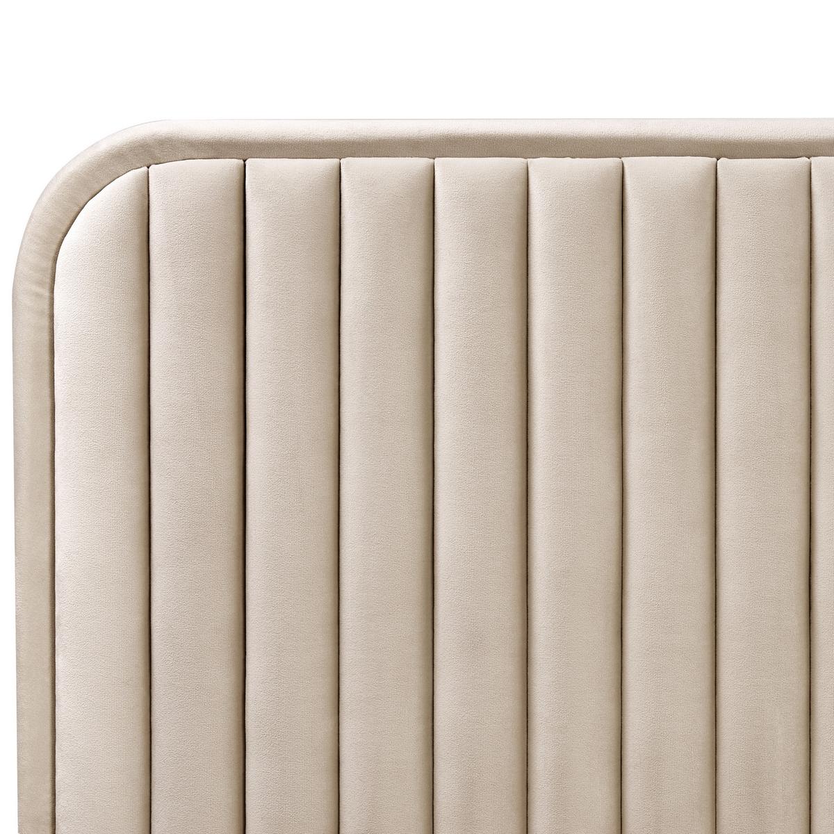 BETT mit Lattenrost 180/200 cm Taupe Brin - Taupe/Schwarz, Textil (180/200cm) - Beliani