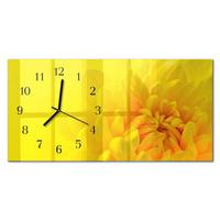 WANDUHR aus Glas 60x30 cm - Blume - Gelb, Glas (60/30/0.4cm) - TULUP