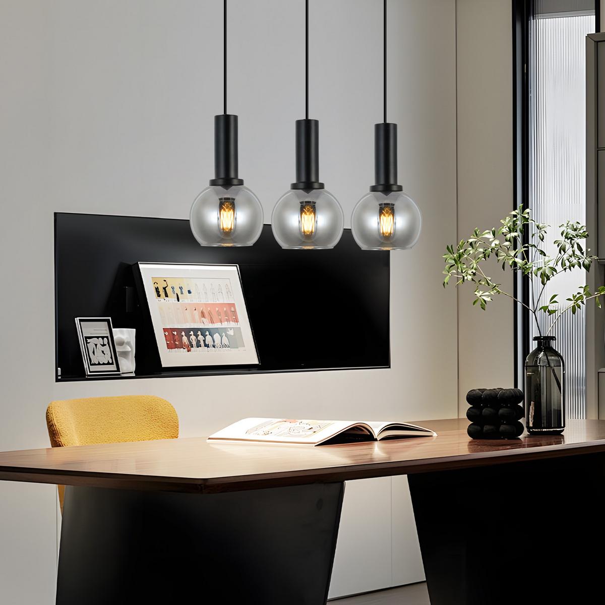 HÄNGELEUCHTE Rookq 13/145/40 cm - Schwarz, Metall (40/13/145cm) - ZMH