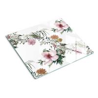 GLASPLATTE 60x52 cm Blumenmuster - Multicolor, Glas (60/0.4/52cm) - TULUP