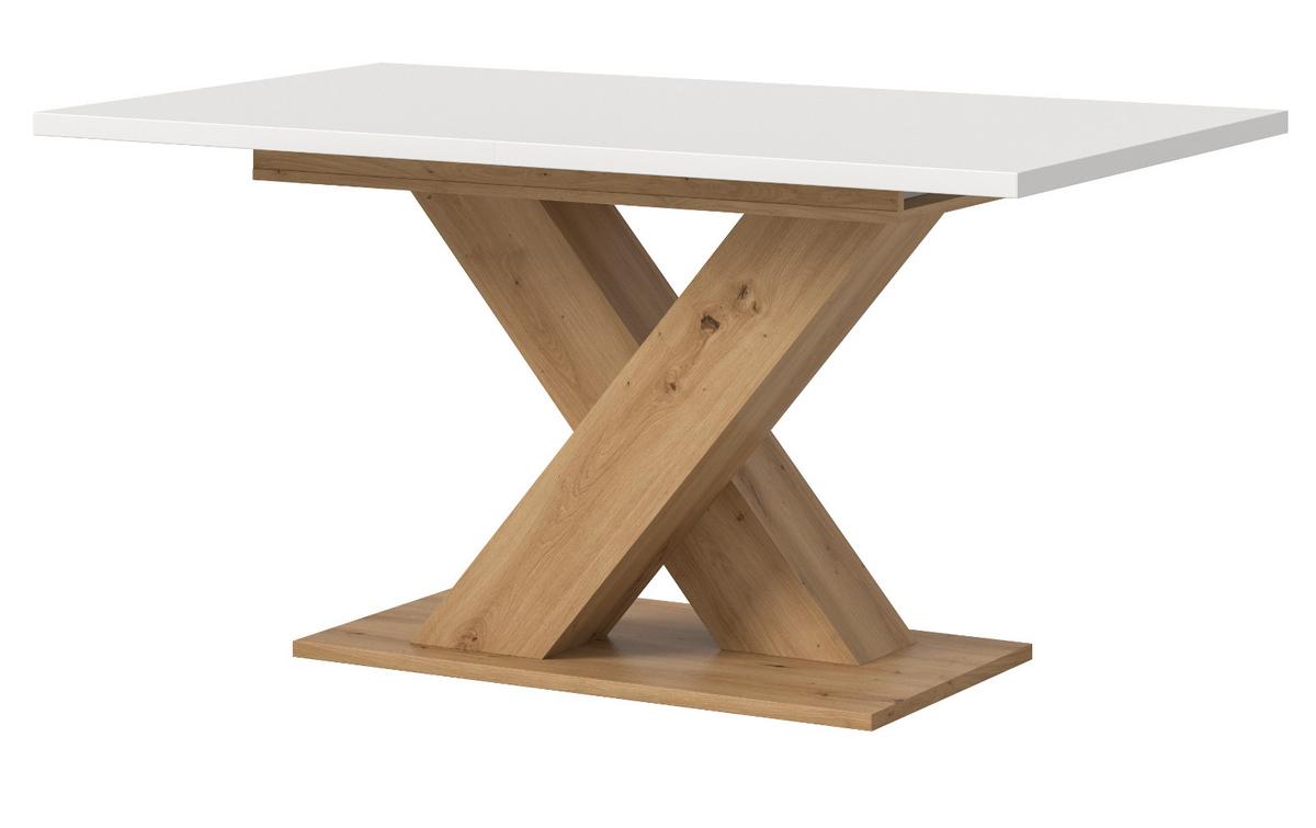 ESSTISCH weiß, Eiche Artisan, Küchentisch ausziehbar 150 - 190 cm - Weiß/Eiche Artisan, Holzwerkstoff/Metall (150/90/76cm) - Inn.Furn