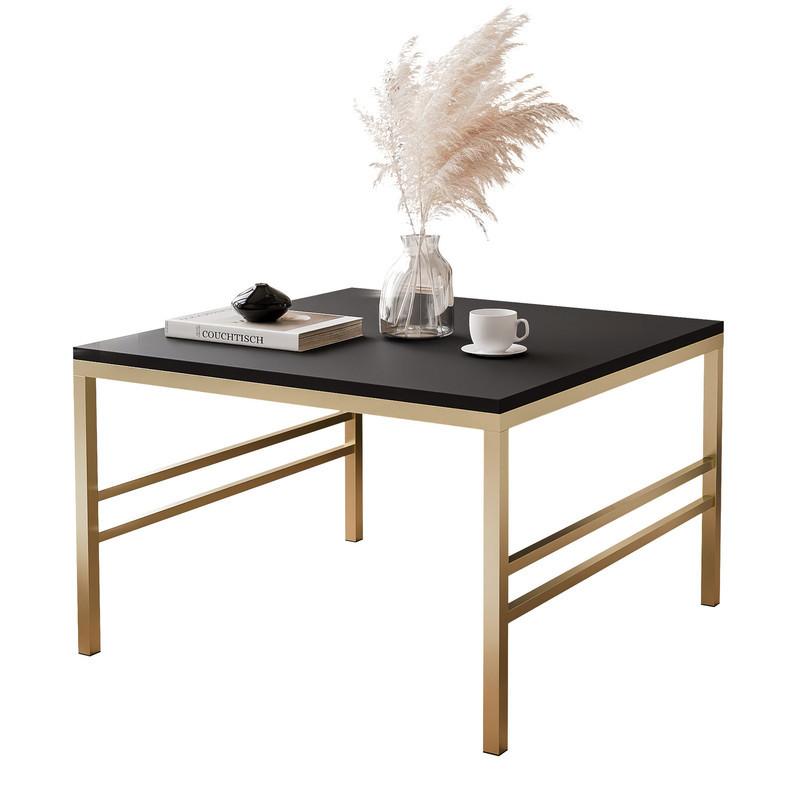 COUCHTISCH FORMA 60/60 cm Quadrat, Gold / Schwarz matt - Goldfarben/Schwarz, Metall (60/60/40cm) - Idohome