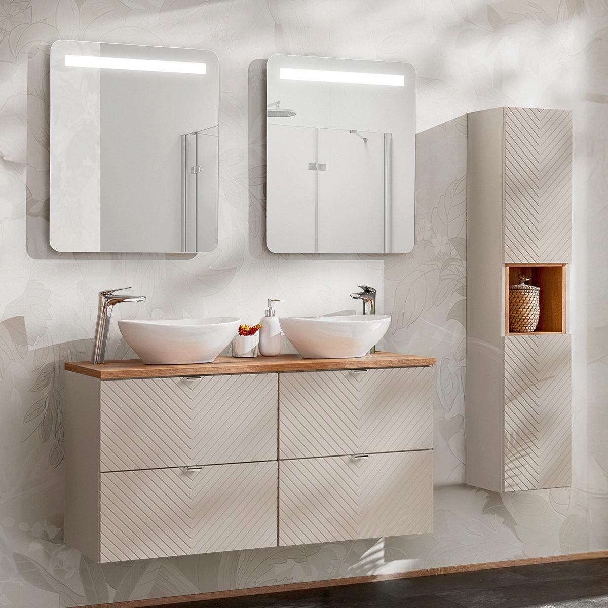 DOPPELWASCHTISCH 120.4cm Manoa Kaschmir - Beige, Holzwerkstoff (120.4/59/40cm) - Petits-meubles