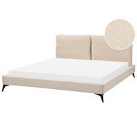 POLSTERBETT 180/200cm Helles Beige Melle - Beige, Textil (180/200cm) - Beliani