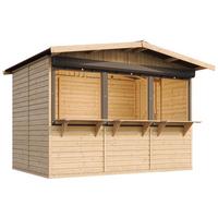 MARKTBUDE Holz M150AZ Holz Gartenhaus, Marktbude Holz - 263 x 336 cm / 6 m² - Beige, Holz (336/232/263cm) - Timbela