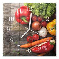WANDUHR aus Glas 30x30 cm - Gemüse - Multicolor, Glas (30/30/0.4cm) - TULUP