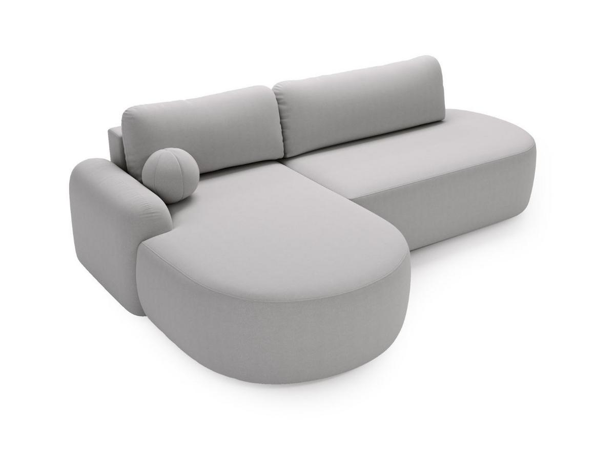 ECKSOFA Aurio O Bouclé-Stoff Grau Links - Grau, Holz/Textil (271/177cm) - Graingold