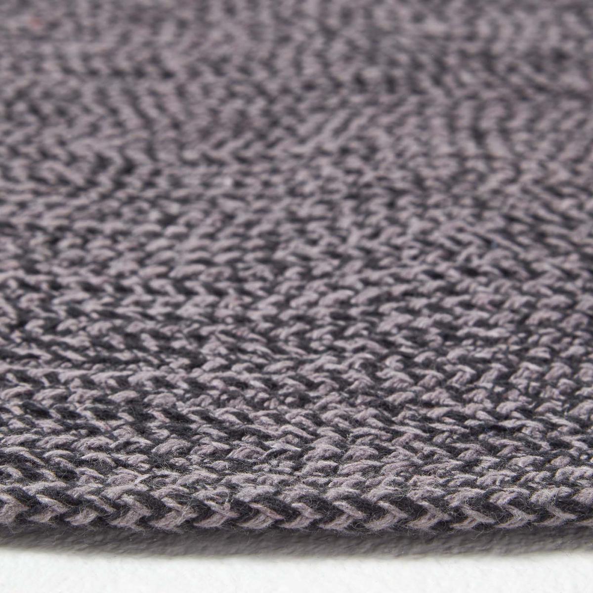 TEPPICH Melange geflochten rund 120 cm - Dunkelgrau, Textil (120/120cm) - Homescapes