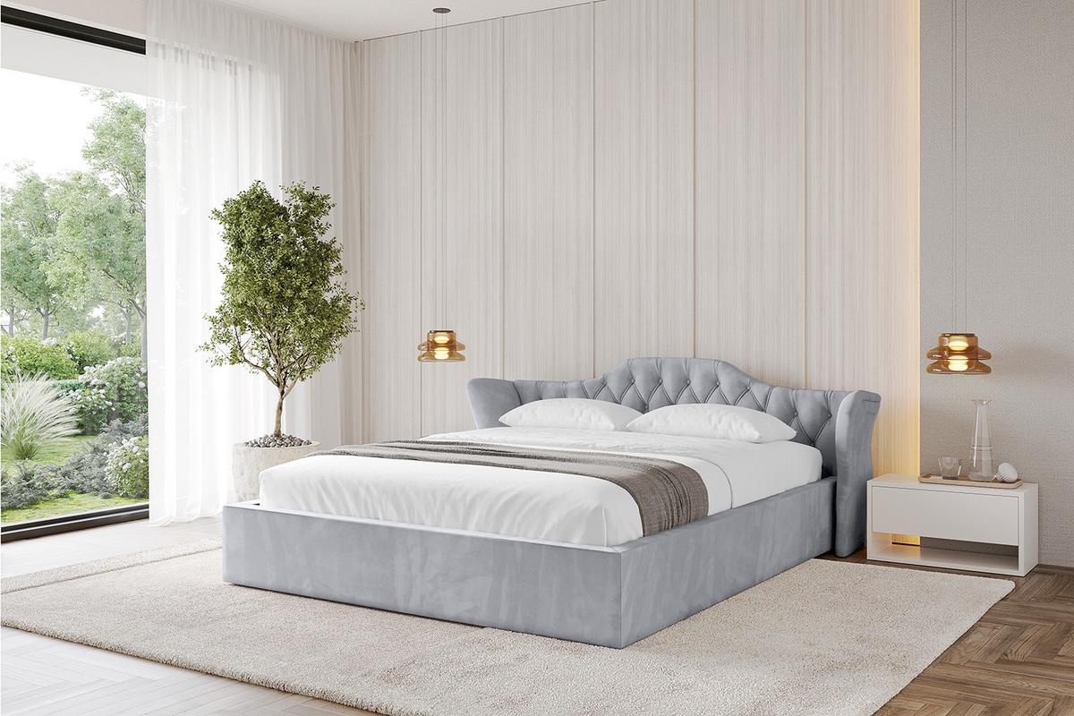 POLSTERBETT mit Bettkasten und Lattenrost, Boxbett ohne Matratze - ZORAN-V1 120x200 Hellgrau - Hellgrau, Holzwerkstoff/Textil (120/200cm) - ALTDECOR