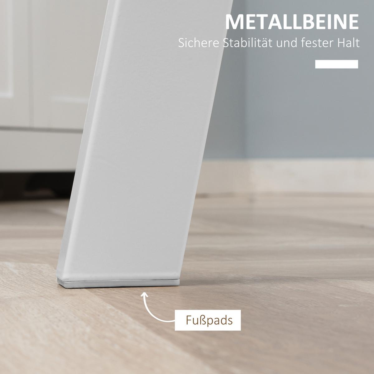 ESSTISCH Runder Küchentisch Esszimmertisch mit abgeschrägten Beinen Weiß - Weiß, Kunststoff (72/72/75cm) - HOMCOM