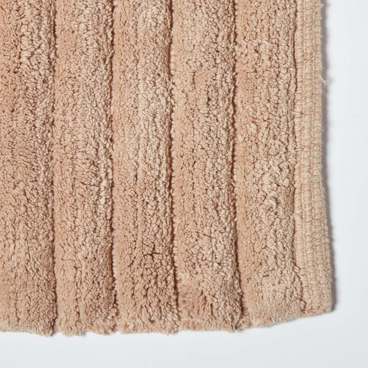 BADLÄUFER gerippt 50/100 cm, Baumwolle - Beige, Textil (50/100cm) - Homescapes
