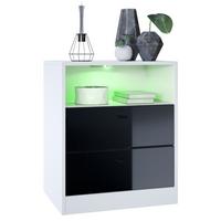 KOMMODE Pino Fronten in Schwarz Hochglanz - Schwarz Hochglanz, Holzwerkstoff (56/67.5/36cm) - Vladon