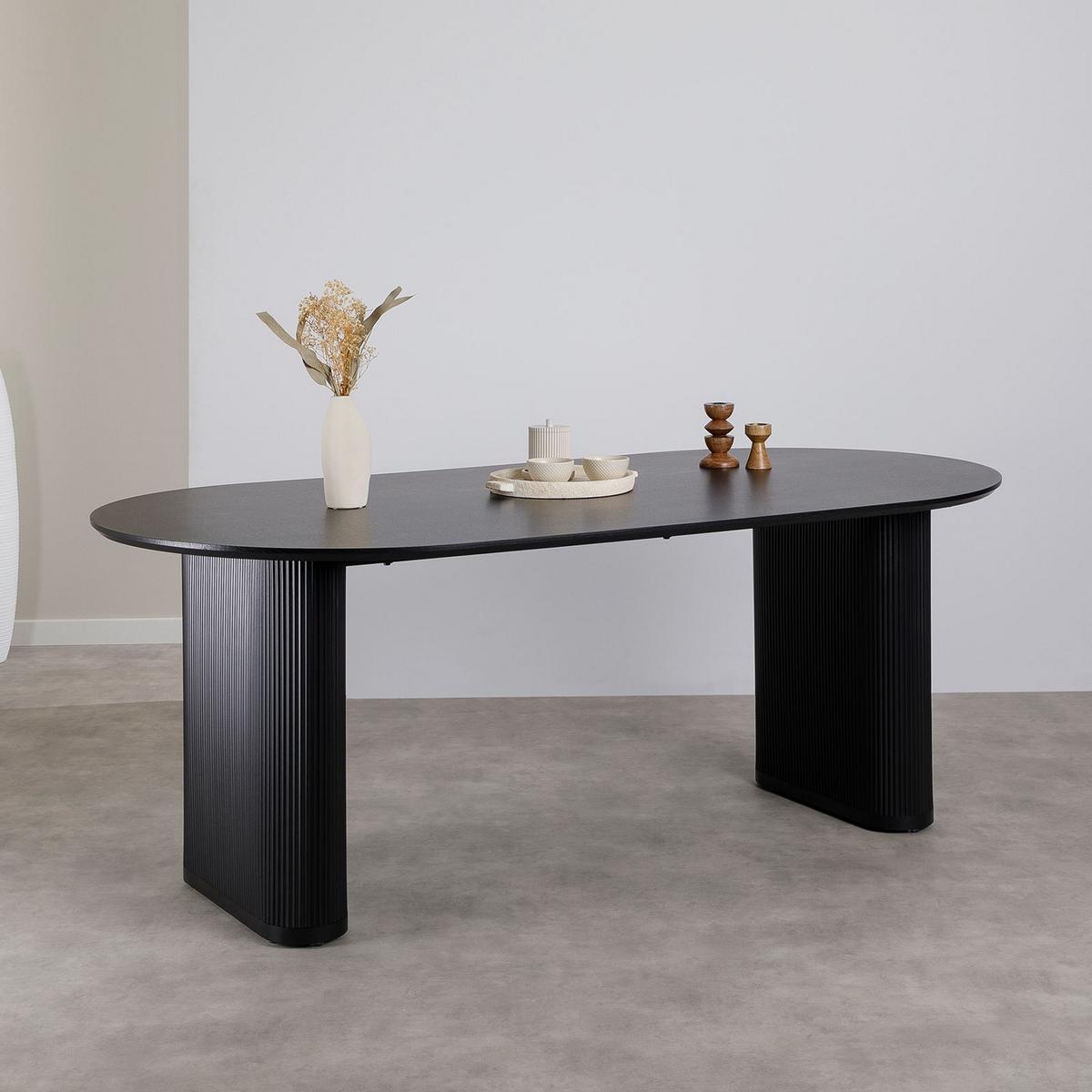 ESSTISCH DONOVAN - Schwarz, Holzwerkstoff (100/200/75cm) - IDIMEX