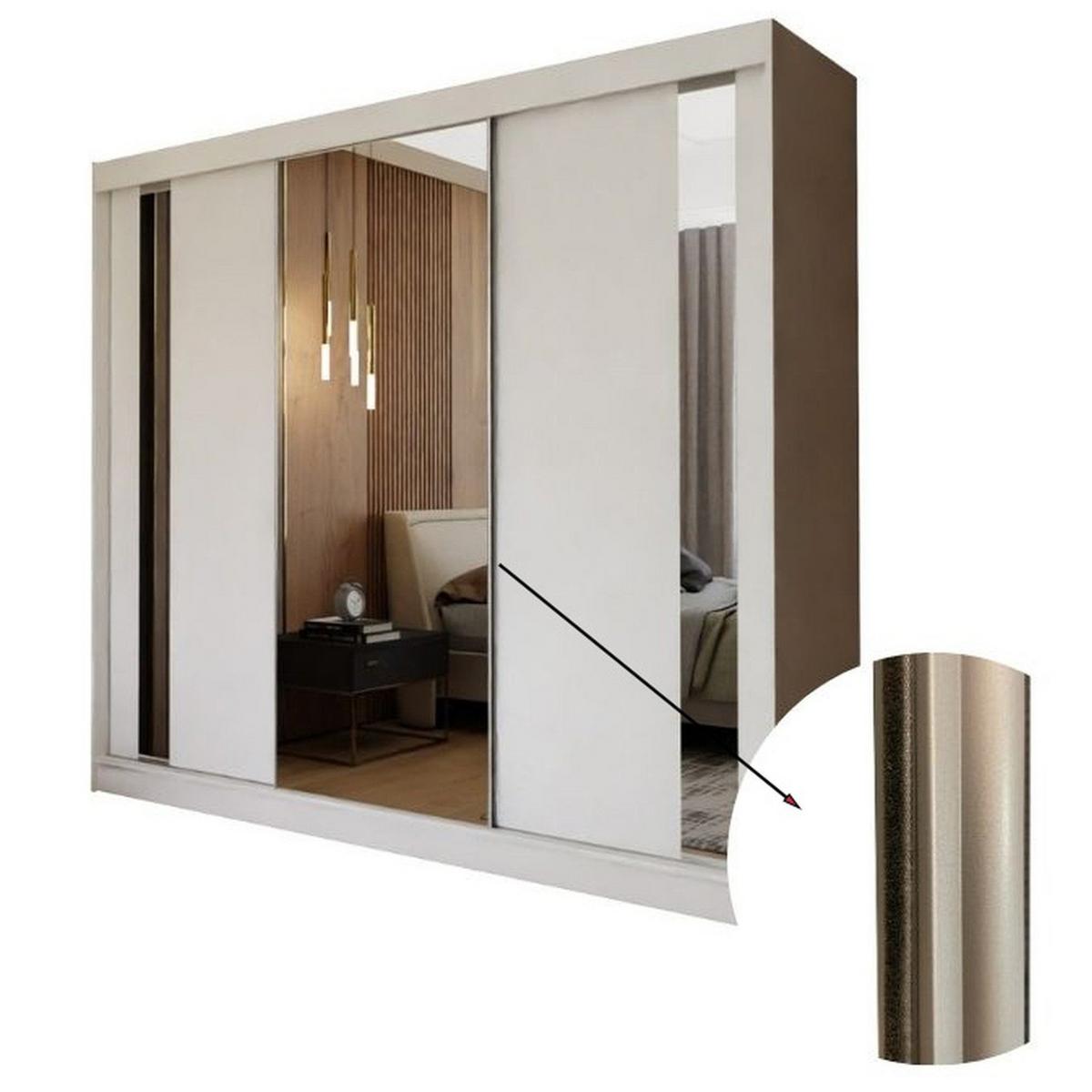 SCHWEBETÜRENSCHRANK Helios 240/216/61 kaschmir - Kaschmir, Holzwerkstoff (240/216/61cm) - Beautysofa