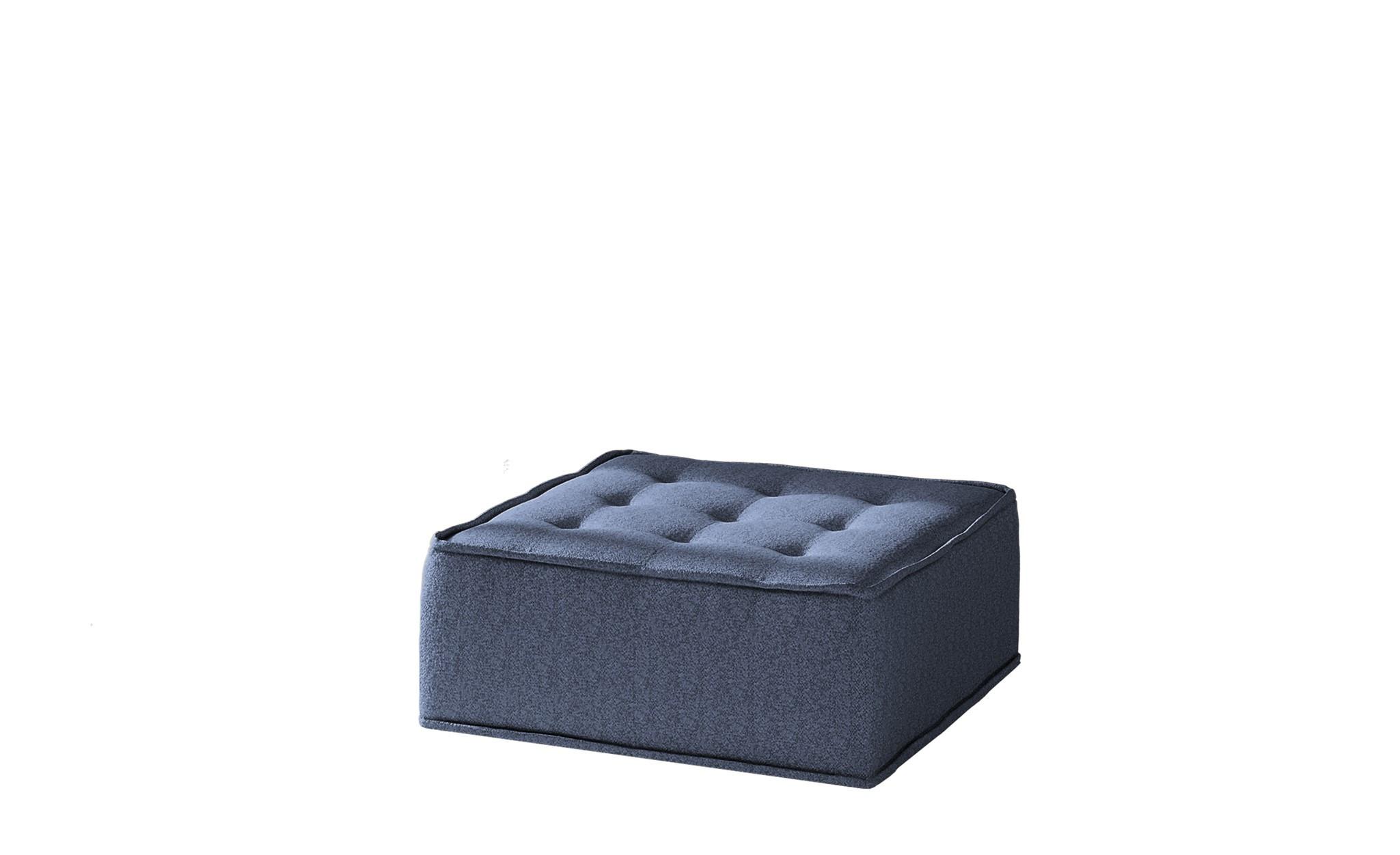 POLSTERHOCKER Sande In Raven - Blau, Holzwerkstoff/Textil (90/38/90cm) - Fun Möbel
