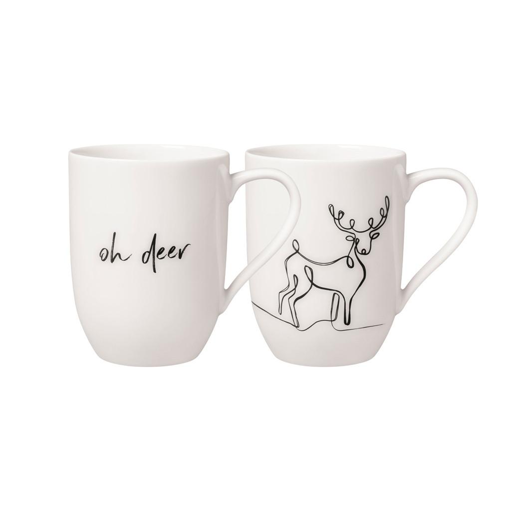 KAFFEEBECHER XMAS Statement weiß 280 ml 2er Set - Weiß, Keramik (0.28L) - Villeroy & Boch