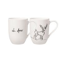 KAFFEEBECHER XMAS Statement weiß 280 ml 2er Set - Weiß, Keramik (0.28L) - Villeroy & Boch