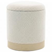AUFBEWAHRUNGSHOCKER Sherpa-Fleece Cremeweiß - Creme, Textil/Metall (38/45/38cm) - HOMCOM