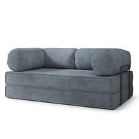BETTSOFA ALVIO aus Schaumstoff Kordstoff Grau Schlaffunktion - Grau, Textil (170/68/80cm) - MASSENO