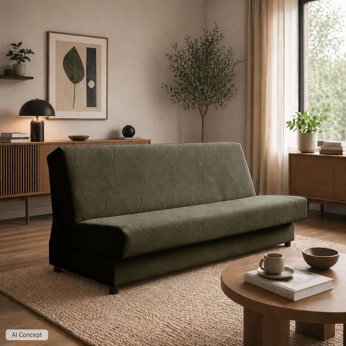 SCHLAFSOFA VERO mit Schlaffunktion Castel 39 - Grün, Textil (191/88/90cm) - Lookway
