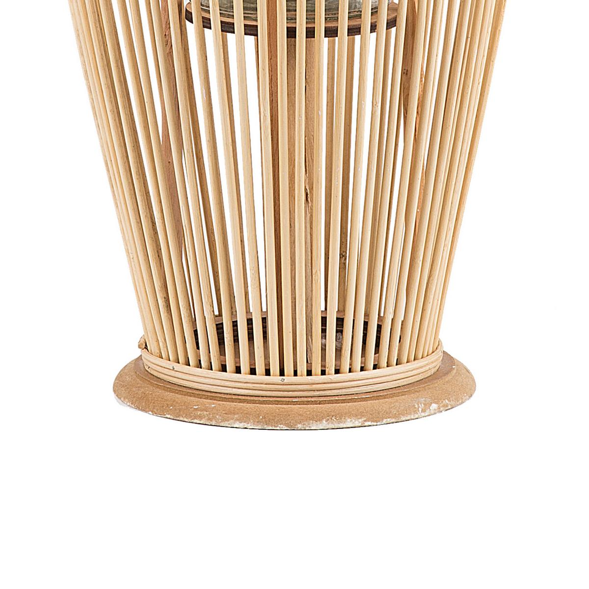 LATERNE Heller Holzfarbton Tahiti - Hellbraun, Holz (27/72/27cm) - Beliani