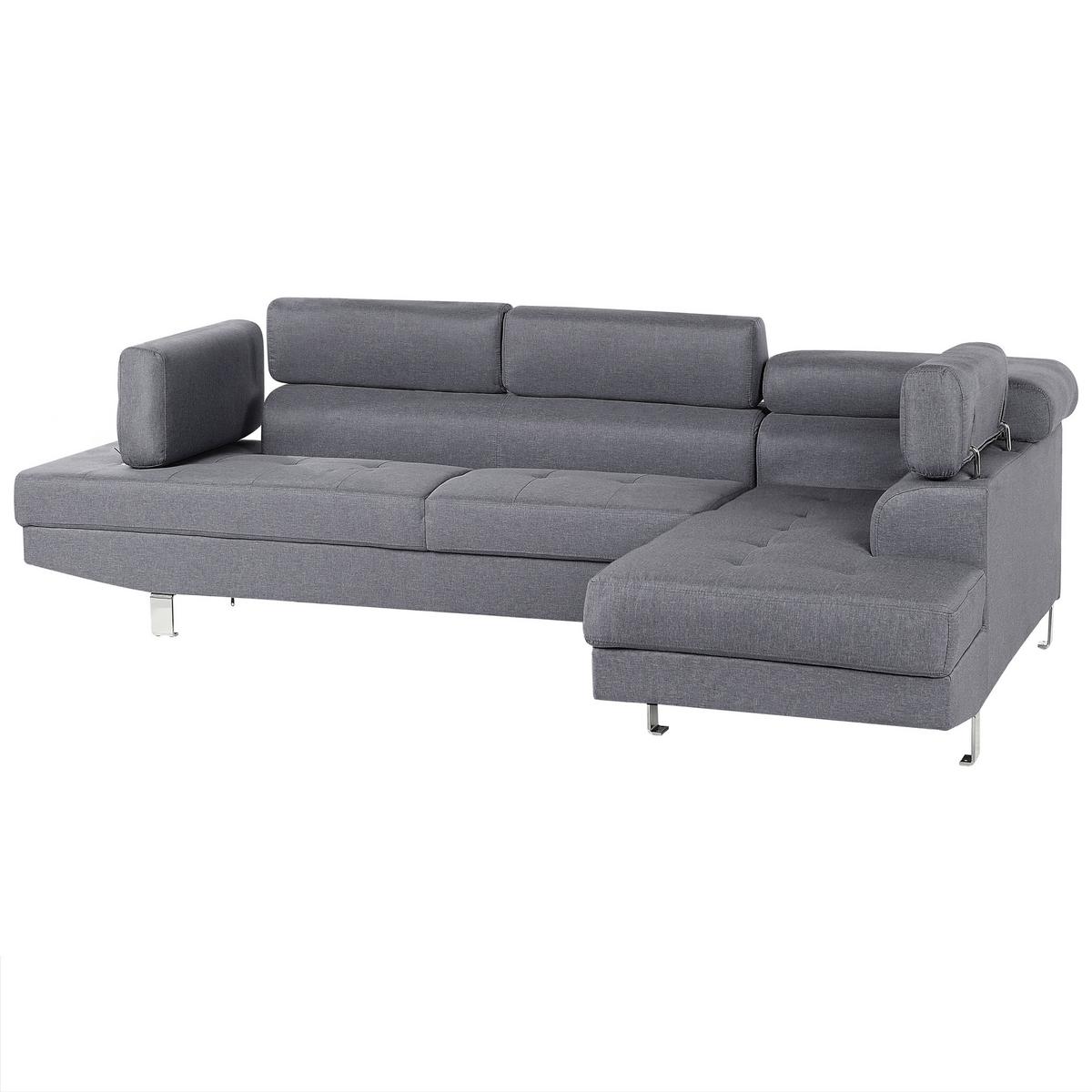 5-SITZER-ECKSOFA Polyester Grau Norrea - Grau, Textil (262/169cm) - Beliani